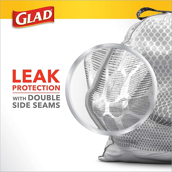 Glad ForceFlex Tall Kitchen Drawstring Trash Bags,13 Gal,Gain Original,80 Ct (Package May Vary),(Pack of 3)