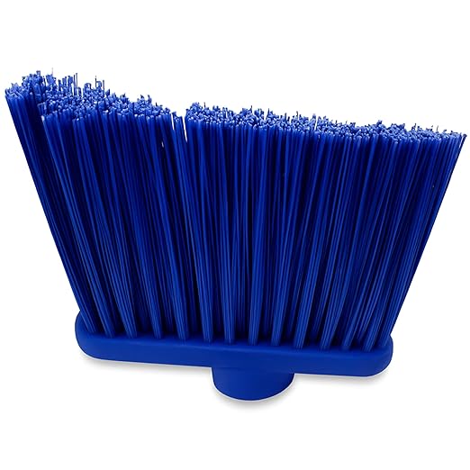 SPARTA Broom Head Angled, Un-Flagged for Large Debris Indoor, Outdoor, Home, Restaurant, Lobby, Office, Plastic, 12 Inches, Blue