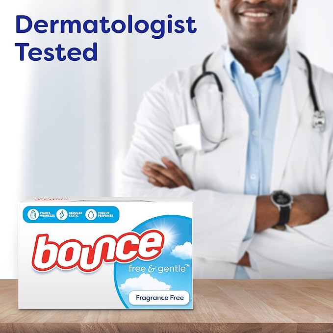 Bounce Free & Gentle Dryer Sheets, Unscented, 240 Count