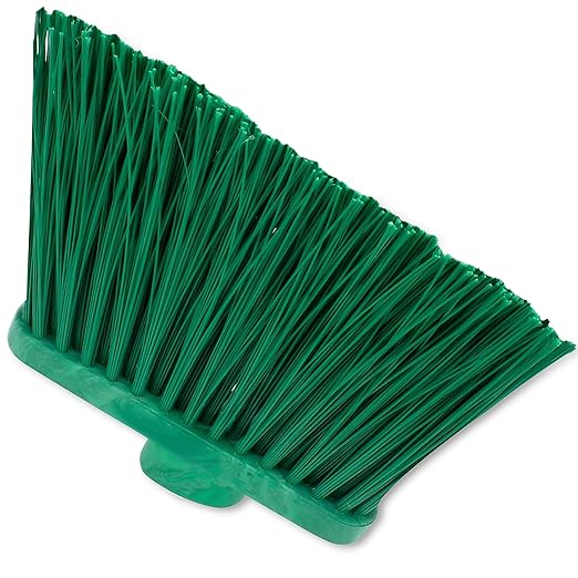 SPARTA Sweeper Broom – 12 Inch Angled Outdoor Broom Head with Durable Polypropylene Bristles, Standard Thread Compatible for Home Garage or Kitchen Cleaning, Green, Pack of 12