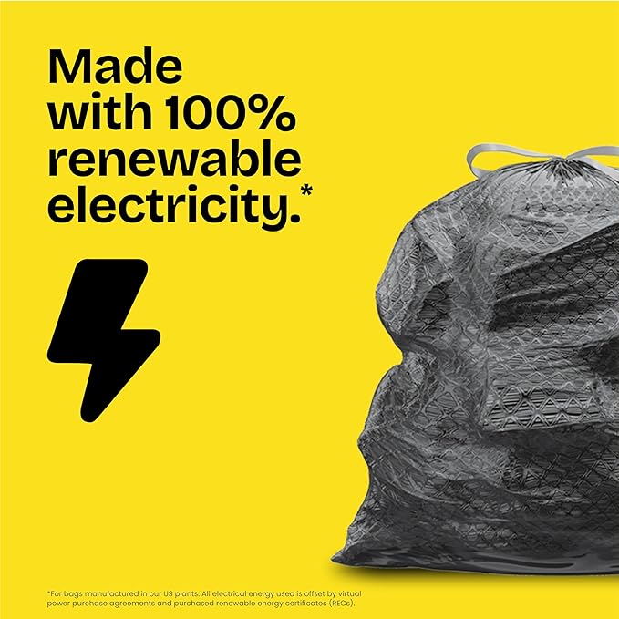 Glad Large 30 Gallon Trash Bags, Unscented Heavy Duty Garbage Bags, Forceflex with Drawstring, 50 Count (Packaging May Vary)