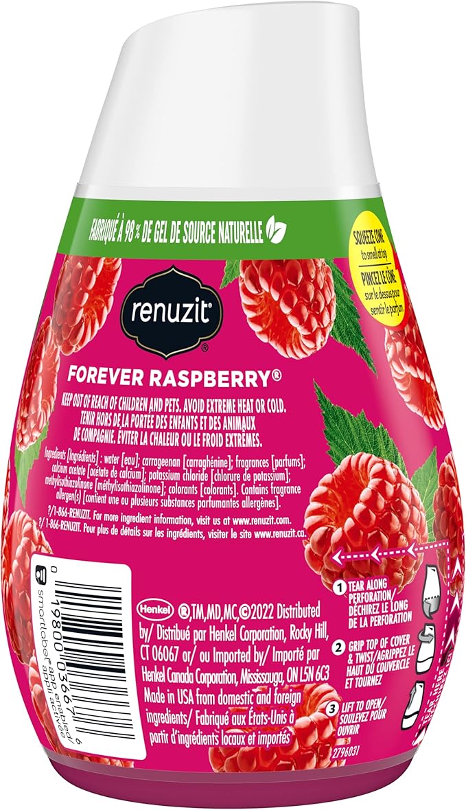 Renuzit Adjustable Air Freshener Gel, Forever Raspberry, 7 Ounces (6 Count)