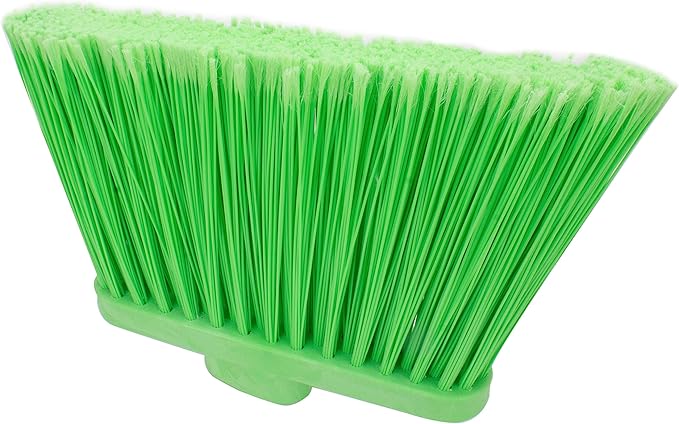 SPARTA Plastic Broom Head, Angled, Flagged for Small Debris Indoor, Outdoor, Home, Restaurant, Lobby, Office, 12 Inches, Lime