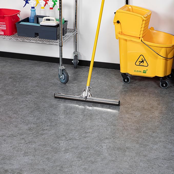 Restaurantware-RW Clean 21.5 Inch Floor Squeegee, 1 Heavy-Duty Squeegee Head Replacement - Handle Sold Separately, Large, Stainless Steel Garage Squeegee, Foam Blade, For All Types Of Floors