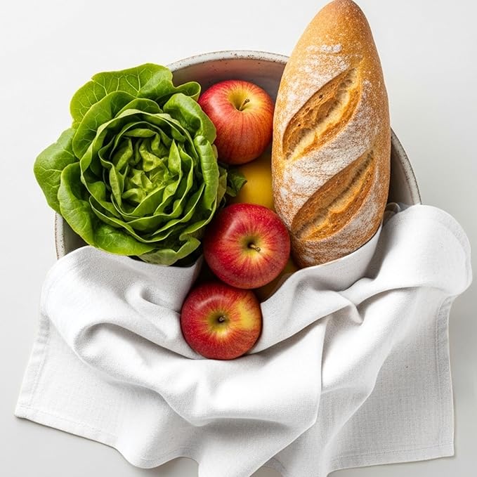 LITO LINEN AND TOWEL Flour Sack Towels – 24 Pack Cotton Kitchen Dish Towels, Tea Towels for Crafts, Embroidery, Baking, Bread Proofing – Thick, Absorbent, Quick-Dry – 28"x28" White
