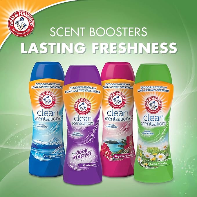 ARM & HAMMER Clean Scentsations In-Wash Scent Booster, Laundry Scent-Booster Clean Meadow scent, 24 Oz (Pack of 2)