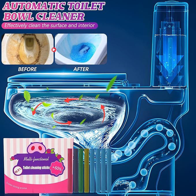 Baysea Multi-Functional Toilet Cleaning Sticks-Drop in Tank Cleaner & Freshener with Long-Lasting Freshness for Toilet Bowl