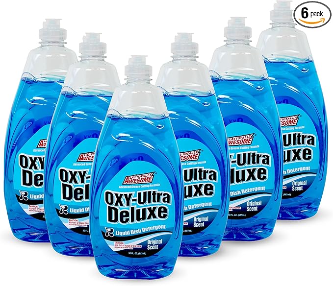 La's Totally Awesome Dish Soap Liquid – Original Scent (30 fl oz, Pack of 6) – Grease-Fighting Dishwashing Liquid from Awesome Cleaner Brand