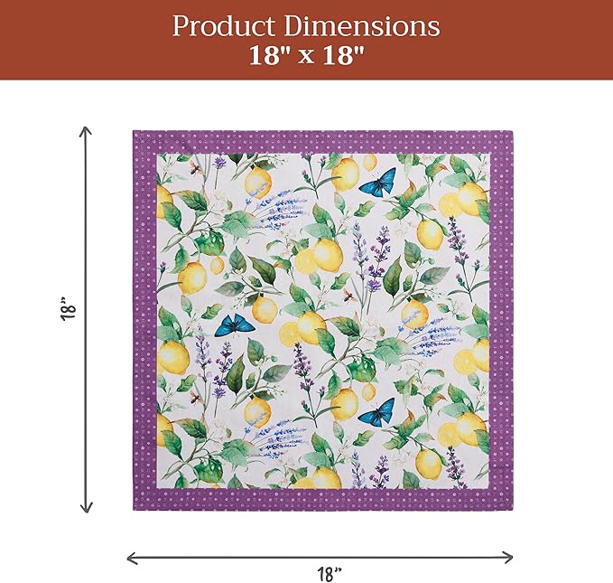 Maison d' Hermine 100% Cotton Cloth Napkins Set of 4 Everyday Reusable Square Napkins Cloth Washable Dinner Party Wedding Restaurant Hotel Kitchen Spring Summer (Sivergue, 18" x 18")