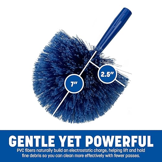 SPARTA Flo-Pac Rounded Duster Cleaning Duster with Electrostatically Charged Bristles for Cleaning, 9 X 7 X 7 Inches, Blue
