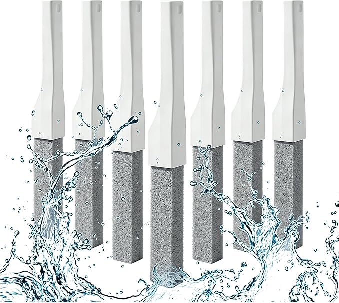 Pumice Stone Toilet Bowl Cleaner with Long Handle, Replaceable Cleaning Stone, Hard Water Stain Remover for Toilets, Bathtubs, Grills, Pools, Sinks, Household Cleaning Tool