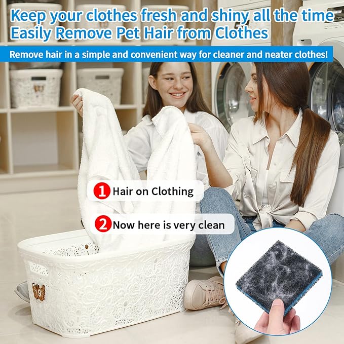 6 Pcs Laundry Pet Hair Catcher, Reusable Pet Hair Remover for Laundry Fur Catcher Tool for Washing Machine, Effectively Removes Dog and Cat Hair from Bedding and Clothing