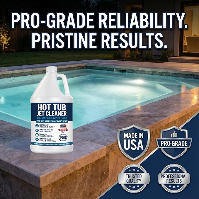 Hot Tub Jet Cleaner - 1 Gallon - Spa Line Flush & Spa System Flush - Jet Tub Cleaner for Jets, Lines & Tubes - Pipe & Line Purge Before Drain Refill - Made in USA - BubbyShine