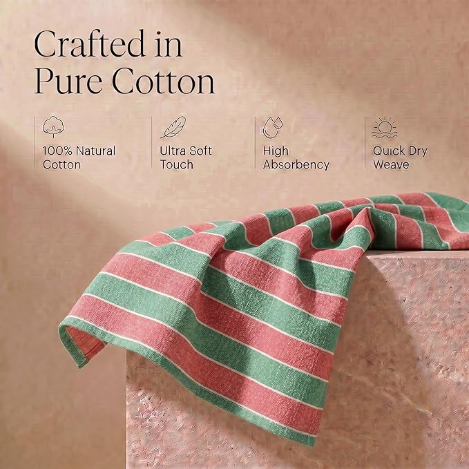 Urban Villa Kitchen Towels Set of 6 Christmas Kitchen Towels 20X30 Inches 100% Cotton Highly Absorbent Kitchen Towels Premium Quality Ultra Soft Mitered Corners KitchenTowels