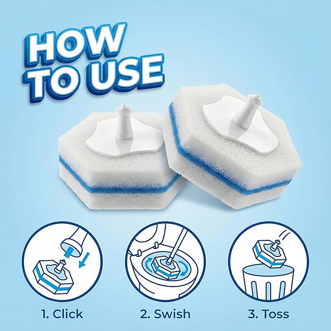Toilet Wand Refills Compatible with Clorox Toilet Wand, 20 Count Disposable Refill Heads for Deep Foaming Cleaning