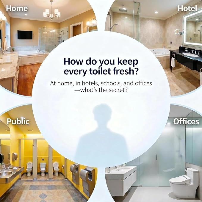 Fizz Clean Toilet bowl cleaner, a fast-foaming toilet cleaner that helps remove stains and odors. This bathroom toilet cleaner has a fresh scent and is easy to use，With Minimal Effort。 (1pc）