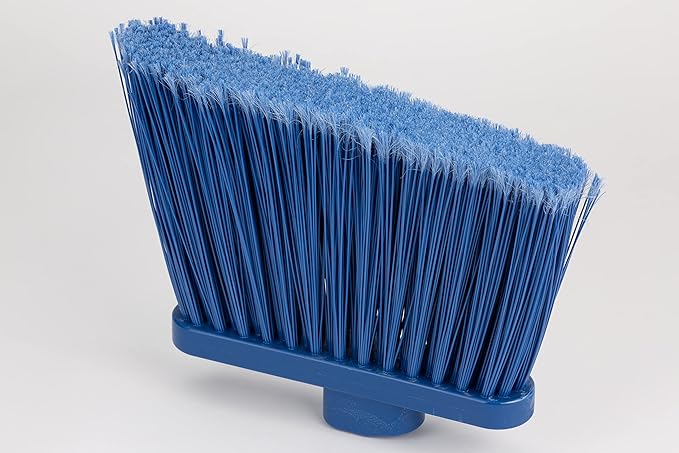 SPARTA 41082EC14 Plastic Color Coded Broom, Flagged Bristles, Long Broom With Angled Head For Large Debris, 56 Inches, Blue