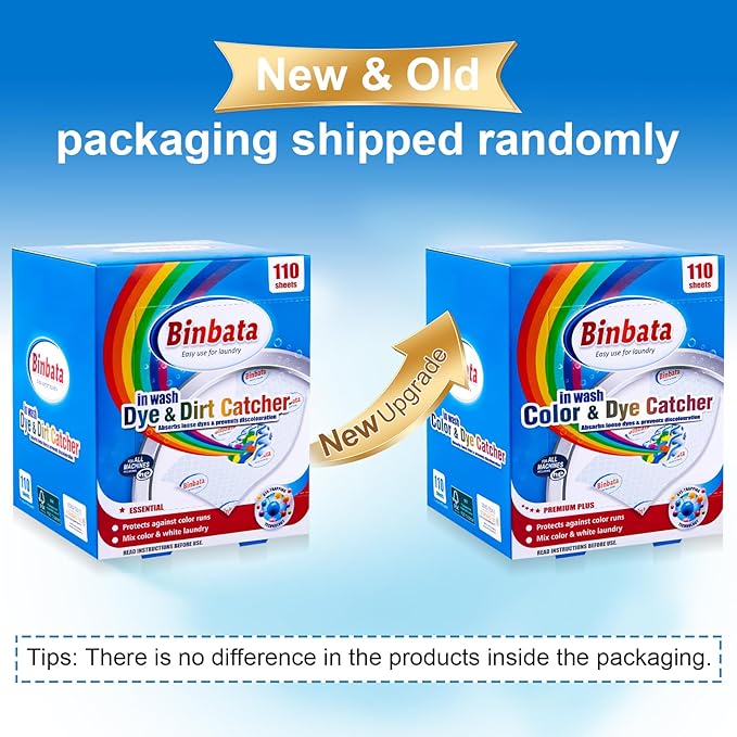 Binbata Color Grasper for Laundry 110 Count, Fragrance Free Dye Catcher Essential for Home Use, Dye Guard Grabber Sheets for Laundry in-Wash Sheets