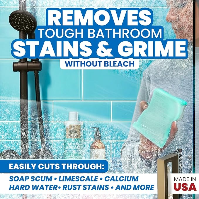 Uncle Todd's 16 oz Heavy Duty Hard Water Stain Remover & Soap Scum Remover for Shower - All Purpose Bathroom Cleaner Works on Glass Doors, Tiles, Bathtub, Toilet & Sink - Bleach-Free Mint Paste