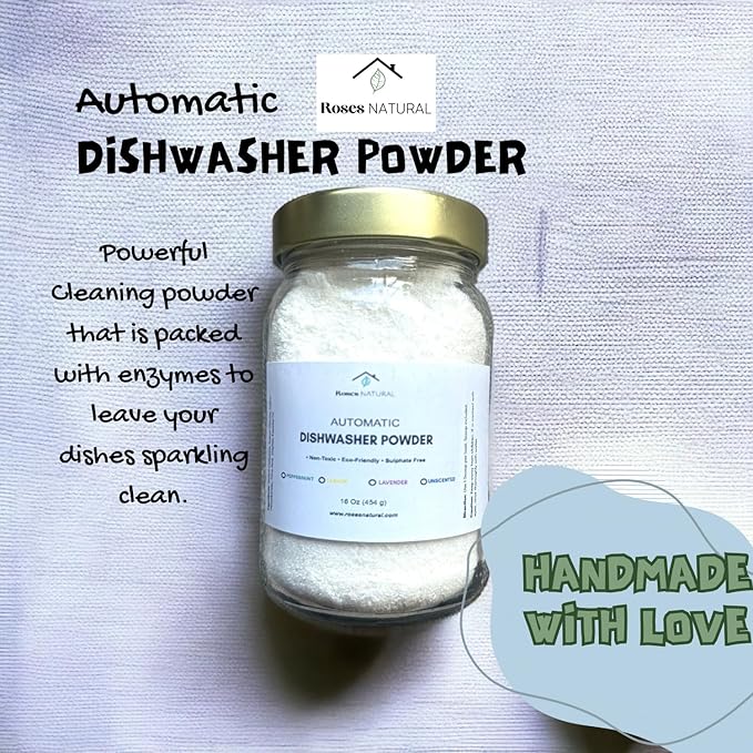 Automatic Dishwasher Powder Powered by Enzymes 16 Oz (lemon)