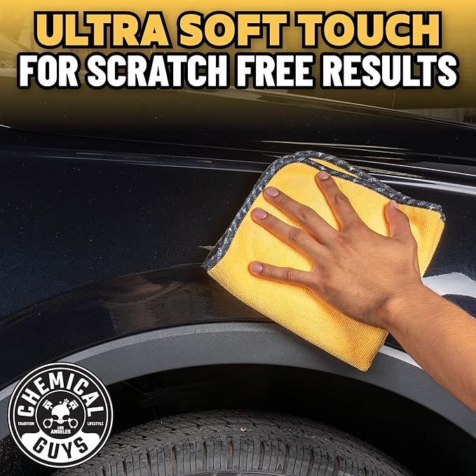 Chemical Guys MIC_506_60 Professional Grade Premium Microfiber Towels, Gold (16 Inch x 16 Inch) (Pack of 60) - Safe for Car Wash, Home Cleaning & Pet Drying Cloths