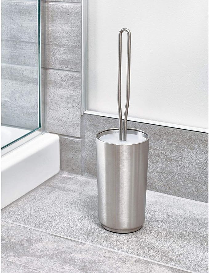 iDesign Austin Toilet Bowl Brush and Holder Set - Brushed