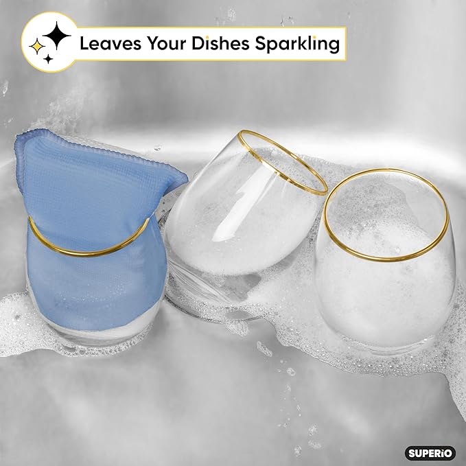 Microfiber Sponges for Dishes Kitchen Sponges Non-Scratch Sponge Dish Scrubber Heavy Duty Household Cleaning Sponges Multi-Purpose Cleaning Supplies Dish Sponge Kitchen Sponges Pack of 1