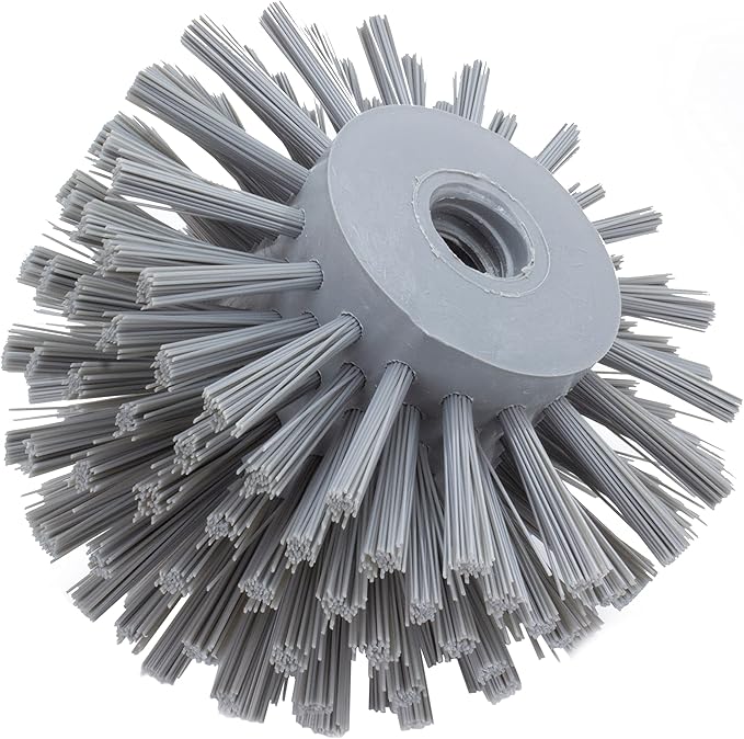 SPARTA Industrial Tank Brush Head Pipe Brush Head, Drain Brush with 3/4" Thread Hole (Handle Not Included) for Commercial Use, Plastic, 5 x 3.9 Inches, Gray (Pack of 2)