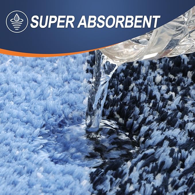 OLANLY Bathroom Rugs Mat 34x21, Extra Soft Absorbent Microfiber Bath Rugs, Rubber Backing, Quick Dry, Machine Washable Bath Mats for Bathroom Floor, Tub and Shower, Home Decor Accessories, Navy