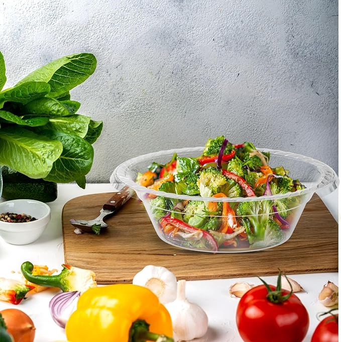 R-kay 100 Count 12 Oz Clear Plastic Bowls - Microwavable Clear Bowls - Strong Heavy Duty And Sturdy Clear Disposable Plastic Bowls.