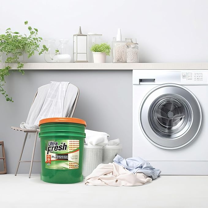 Ultra Fresh 3X Platinum 5 Gallon Laundry Detergent Liquid for All Machine Types with Easy Dispensing Pump, Up to 640 Loads, Original Green (4 Pack)