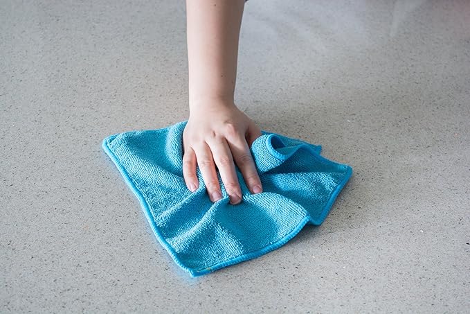 Microfiber Cleaning Cloths, Attract Dust Like a Magnet, Blue and Dark Blue Duster Cloths, Pack of 20