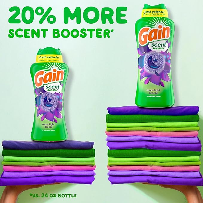 Gain In-Wash Laundry Scent Booster, Moonlight Breeze Scent, 30.1 OZ, Fresh Extender + Odor Protection