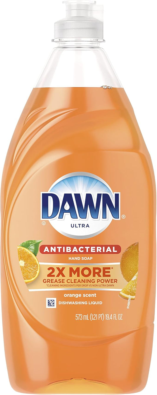 Dawn Ultra Antibacterial Hand Soap, Dishwashing Liquid Dish Soap Orange 19.4 oz (Packaging may vary)