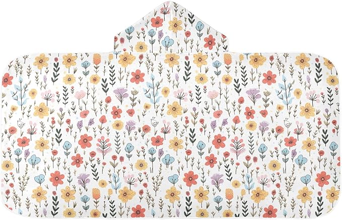Kids Hooded Towels Flower Floral Swimming Beach Towel 23.5" x 50" Bath Towel for Boys Girls 21217224