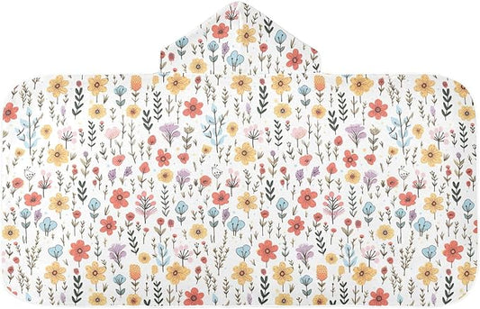 Kids Hooded Towels Flower Floral Swimming Beach Towel 23.5" x 50" Bath Towel for Boys Girls 21217224