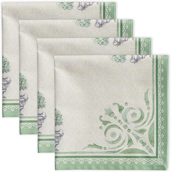 Maison d' Hermine Cloth Napkins Set of 4 100% Cotton Everyday Reusable Square Napkins Cloth Washable, Dinner, Party, Wedding, Restaurant, Spring/Summer (Jardin Du Roy, 20" x 20")