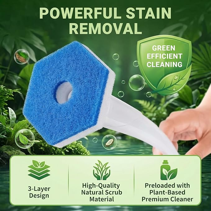 50PCS Toilet Bowl Cleaner Refills, Disposable Wand Refills Compatible with Most Systems, Scrubber Refill Heads for Bathroom Cleaning