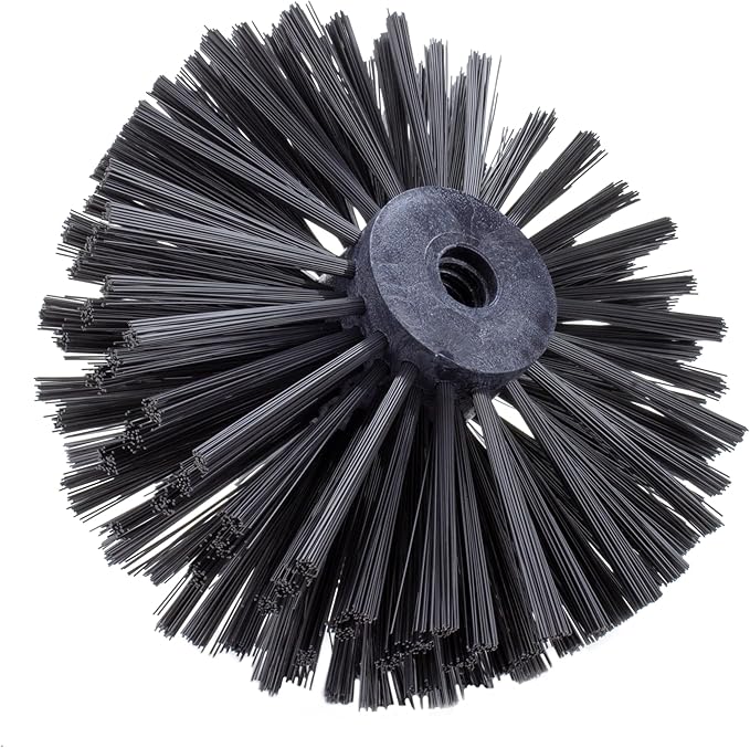 SPARTA Industrial Tank Brush Head Pipe Brush Head, Drain Brush with 3/4" Thread Hole (Handle Not Included) for Commercial Use, Plastic, 8 x 5.9 Inches, Black, (Pack of 2)