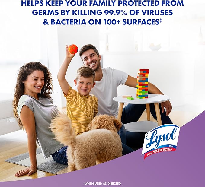 Lysol Disinfectant Wipes, Multi-Surface Antibacterial Wipes For Disinfecting, Dorm Room Essentials, Cleaning Supplies for Home, Bathroom, Lavender & Cotton Blossom Scent, 80 Count