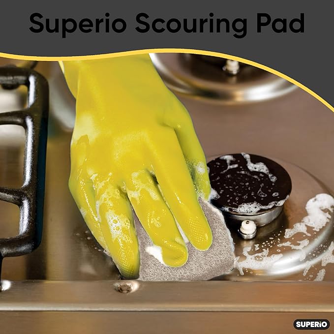 Natural Scouring Pad Non-Scratch Sisal Plant Based Scrubber Cleaning Scrub Pads, Eco-Friendly Reusable Kitchen Scrubbing Pad Pack of 18, by Superio