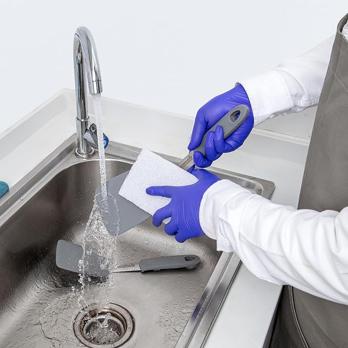 Restaurantware RW Clean 6 x 3.5 Inch Scouring Pads 10 Multi-Purpose Scrub Pads - Not Abrasive Heavy-Duty White Nylon Scrub Pads For Cleaning For Cleaning Or Scrubbing Versatile