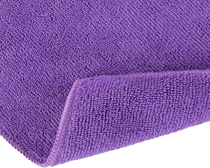 Restaurantware Clean Tek Professional 16 x 16 Inch Cleaning Cloths 100 Lint Free Microfiber Towels - Highly Absorbent Non Abrasive Purple Microfiber Cleaning Rags Reusable For All Purpose Use