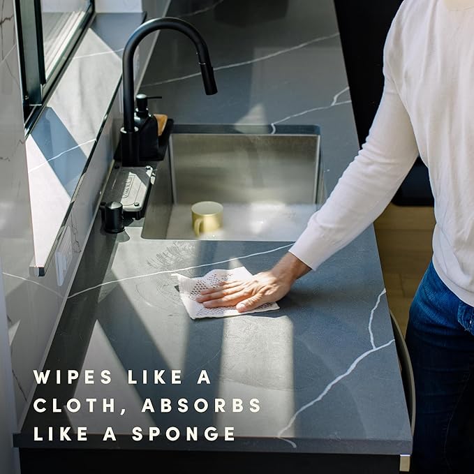 Brite by Scotch-Brite Limited Edition 4-Piece Scrub and Wipe Collection with 1 Rich-Foaming Dish Scrubber, 1 Quick-Dry Mesh Scrubber, and 2 Reusable Sponge Cloths (Pack of 4)