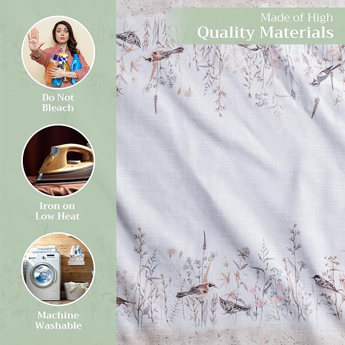 Maison d' Hermine 100% Cotton Cloth Napkins Set of 4 Everyday Reusable Square Napkins Cloth Washable Dinner Party Wedding Restaurant Hotel Kitchen Spring Summer (Meadow Florals - Brown, 20" x 20")