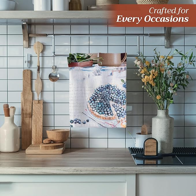 Maison d' Hermine Kitchen Towels Set of 3 100% Cotton 27.50" x 20" Reusable Cloth Tea Dish Towels Absorbent with Hanging Loop for Kitchen Farmhouse Hotel Spring Summer - Mulhouse
