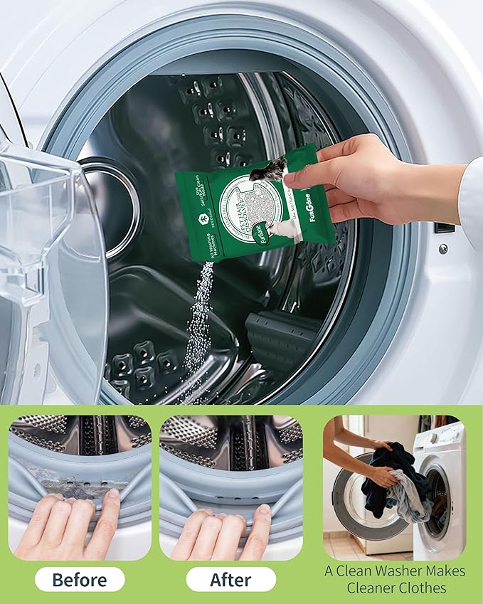 FURGONE by Seedshub Upgraded Pet Hair Dissolver Pro Washing Machine Cleaner Powder, Deep Cleaning Pet Bedding, 100g, 12 Sachets, Dog Cat Hair | Stain | Odor Remover for Laundry, No More Fur