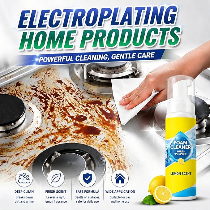 4-in-1 Multi-Enzyme Foam Cleaner, Foam Cleaner Multi Purpose, Enzyme Cleaner, for Car Interior, Kitchen Grease, Bathroom Tiles,Sofa Upholstery (3PCS)