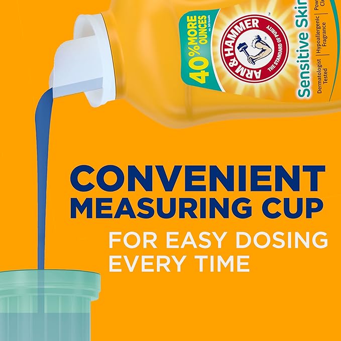 ARM & HAMMER Sensitive Skin Liquid Laundry Detergent, Fresh Scent, 105 fl oz, 105 Loads (Pack of 2)