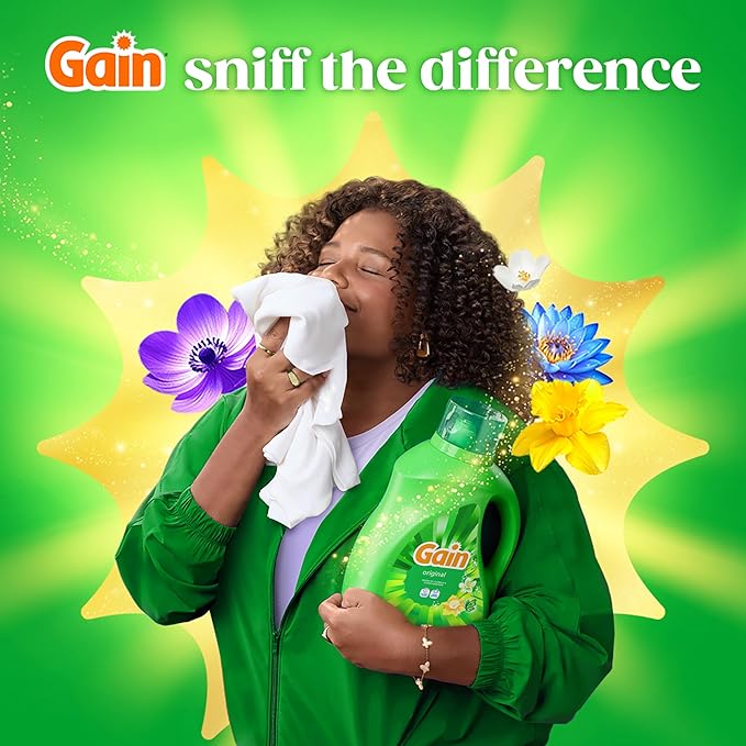 Gain Liquid Laundry Detergent with Odor Defense, Original Scent, Laundry Soap For HE Washing Machines, 177 fl oz, 134 Loads (Packaging May Vary)